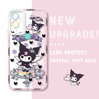 สำหรับ Infinix 12 Play ต้นฉบับการ์ตูนกันกระแทก Cinnamoroll Kuromi Casing Ponsel คริสตัลปกป้องกล้องคลุมทั้งหมดเคสมือถือใส