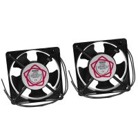 2pcs 120X120X38mm 5 Blades Metal Frame Axial Flow Cooling Fan AC 220/240V 0.14A 22W