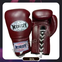 Windy lace up gloves Maroon (12,14,16 oz) genuine leather วินดี้ นวมเชือก สีมารูน นวม ชกมวย ผลิตจากหนังเเท้จากโรงงานวินดี้