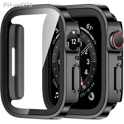 Glass Cover For Apple Watch 7 8 45mm 41mm 49mm 44mm 40mm straight edge Screen Protector Cover Case iWatch 5 SE 6 7 8 Ultra 49mm
