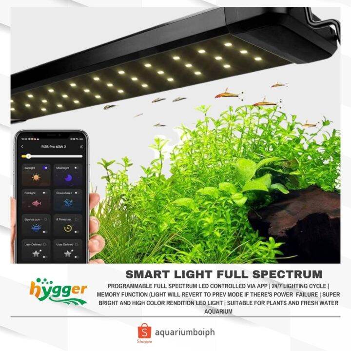 Hygger Smart Light Full Spectrum LED App Controlled (For 3090cm Aquarium Length) Lazada PH