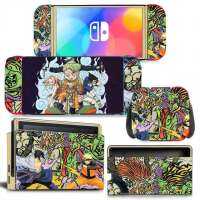 เคสสติกเกอร์รูปลอกนารูโตะชุดคอสเพลย์ดราก้อนบอลลูฟี่สำหรับ Nintendo Switch คอนโซลเกม Oled Joy-Con ขาตั้งตัวควบคุมจอยเกม