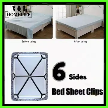 6 Sides Bed Sheet Holder Straps, Adjustable Bed Sheet Clips, Triangle Heavy  Duty Long Crisscross Sheet Straps, Fitted Sheet Clips for Round/Square