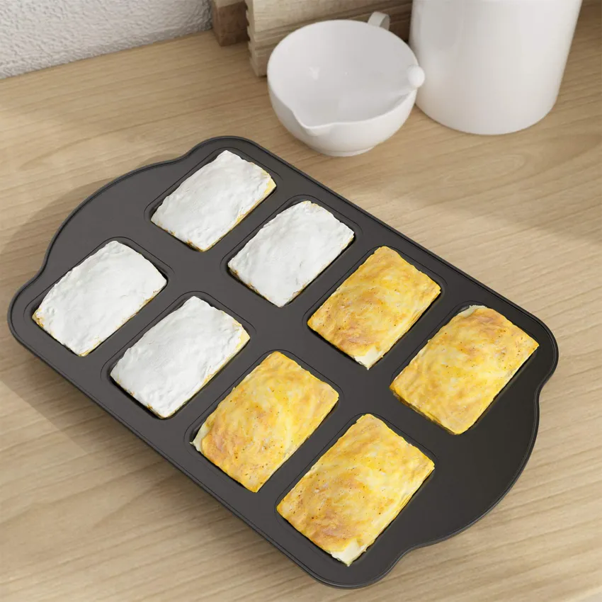 Nonstick Mini Loaf Pan , Carbon Steel Mini Bread Pan 8 Cavities