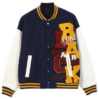 LACIBLE Hip Hop เสื้อแจ็คเก็ตผู้ชายเบสบอล Patchwork สีบล็อกแจ็คเก็ต Mens Harajuku Streetwear Letter พิมพ์เสื้อผู้หญิง Unisex