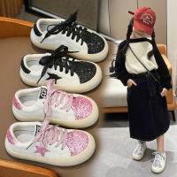 รองเท้าผ้าใบข้อต่ำสำหรับเด็กผู้หญิง 2023 รองเท้าลำลองเด็กแฟชั่นใหม่ฤดูใบไม้ร่วงรองเท้ากีฬากันลื่นพื้นนิ่มสำหรับเด็กผู้หญิง