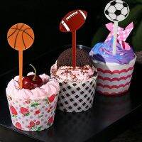 10Pcs Football Rugby Theme Cartoon Food Picks Children Snack Cake Dessert Food Fruit Forks Lunch Bento Accessories Party Decor