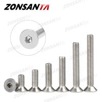 ZONSANTA M2 M2.5 M3 M4 M5 M6 Din7991 304 stainless steel Bolt Hexagon Hex Socket Flat Head Countersunk Screw Furniture screws Fasteners