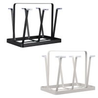 NICEFurniture Cup Drying Rack Stand Beer Glasses Rack, 6 Cup Metal Drainer Holder Rack Non-Slip Mugs Cups Organizer