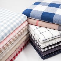 Wash Pure Cotton 100 Fabric for Bed Sheets Quilt Covered Clothing Shirt Grid Striped Plaid Cloth Brocade Sewing Diy 50x250cm