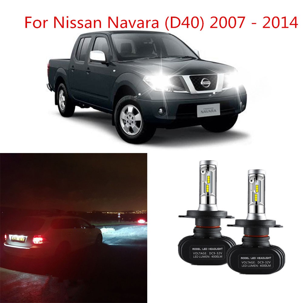 Low Beam 6000K For NISSAN NAVARA 2003> H4 LED Conversion Headlight Bulbs High 