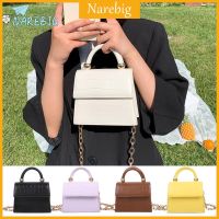 narebig กระเป๋าสะพายไหล่สําหรับสตรีเครื่องหนังขนาดมินิมีสายโซ่คล้อง crossbody tote