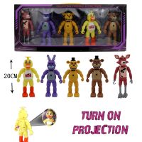 ชุดเกม FNAF Nightmare Pvc ตุ๊กตาขยับแขนขาได้5ชิ้น/กล่อง18-20ซม. ตุ๊กตาของเล่นของตกแต่งโมเดลสำหรับเด็กของขวัญคริสต์มาส