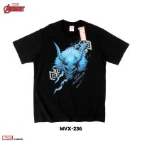 ลิขสิทธิ์แท้จาก Marvel เสื้อยืด ฺBlack Panther Erik Killmonger แขนสั้นผู้ชาย สีดำ Official licences mvx-236