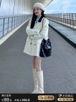 Uniqlo 2023 New Fashion version white blazer for women spring and autumn 2023 new design niche college style loose age-reducing casual suit