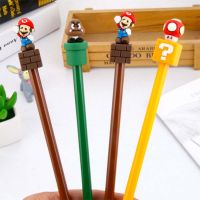 XIAOWEY ปากกาหมึกดำลายการ์ตูนขนาด0.5มม. เครื่องเขียนนักเรียน Mary Brothers Super Mario ปากกาปากกาหมึกเจลปากกาลูกลื่น