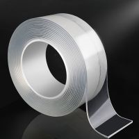 【LZ】 5m x 3cm x 1mm transparente dupla-face adesivo nano forte fita pegajosa reutilizável removível lavável banheiro dois lados nano fitas