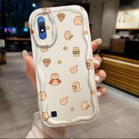 เคสโทรศัพท์นิ่มสาวน่ารักลายคลื่นหมีทำจาก M10ปลอกสำหรับ Samsung A10