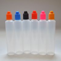 【YF】﹊✳✕  1pcs 60ml PE Plastic Needle Bottle with Colorful Childproof Caps and Thin E Dropper Vial