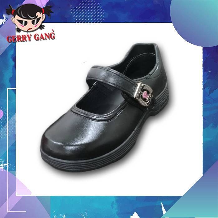 gerry-gang-รองเท้านักเรียนหญิง-รองเท้าหนังดำรุ่นใหม่ร็อกเก็ตรูปเพชร-รุ่น-f-666