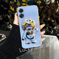 ปลอกอ่อนใหม่สำหรับ OPPO A98 5G 2023 Phone Case เคสโทรศัพท์ป้องกัน TPU พร้อมฝาหลังเคสโทรศัพท์แบบตั้งได้การ์ตูนโดราเอมอน