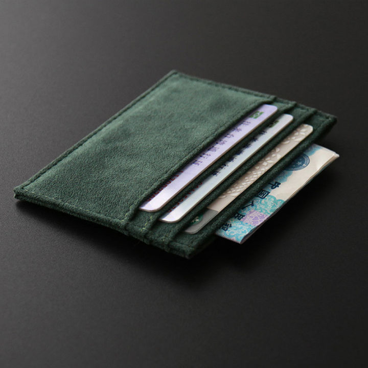alcantara-ผู้ถือบัตรผู้หญิง-amp-ผู้ชายเปิดขนหรูหราหนังเทียมบางบัตรกระเป๋าสตางค์ขนาดเล็กบางแพคเกจบัตร