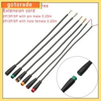 GOTORADE สีดำ สายเคเบิลเสริม อุปกรณ์เสริม eBike สายเคเบิล2/3/4/5/6Pin ขั้วต่อฐาน ขั้วต่อกันน้ำ ขาจอแสดงผล