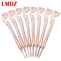 LMDZ 8pcs Fox Shape Top Rose Gold Crochet Hooks Knitting Needles Set 2.5-6.0mm for Weave Craft Sewing Needles Handmade Tool