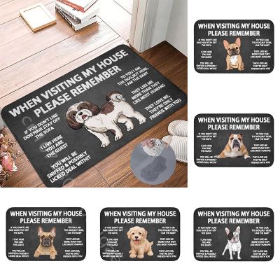 Super Absorbent Mat Please Remember Shih Tzu Dogs House Rules Doormat Anti-Slip Bath Kitchen Living Room Entrance Rug Carpet