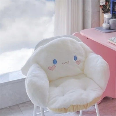 (ร้อน) Kawaii Sanrio Kuromi Cinnamoroll My Melody Plush Cushion อะนิเมะรูปหอพักสำนักงาน Full Surround อุ่นเบาะกันลื่น