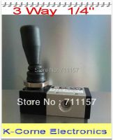 Free Shipping 3 Way 1/4" BSP Hand Lever Operated Solenoid Valves Manual Control Pneumatic Valve 3H210-08 G1/4