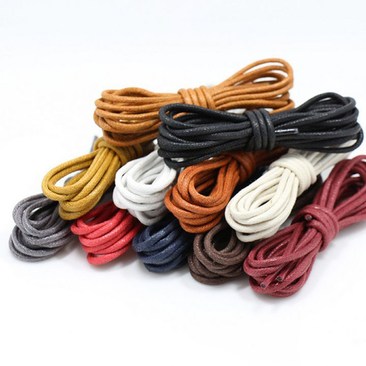 1Pair Waxed Coloured Shoelaces For Leather Shoe Lace Round Strings ...