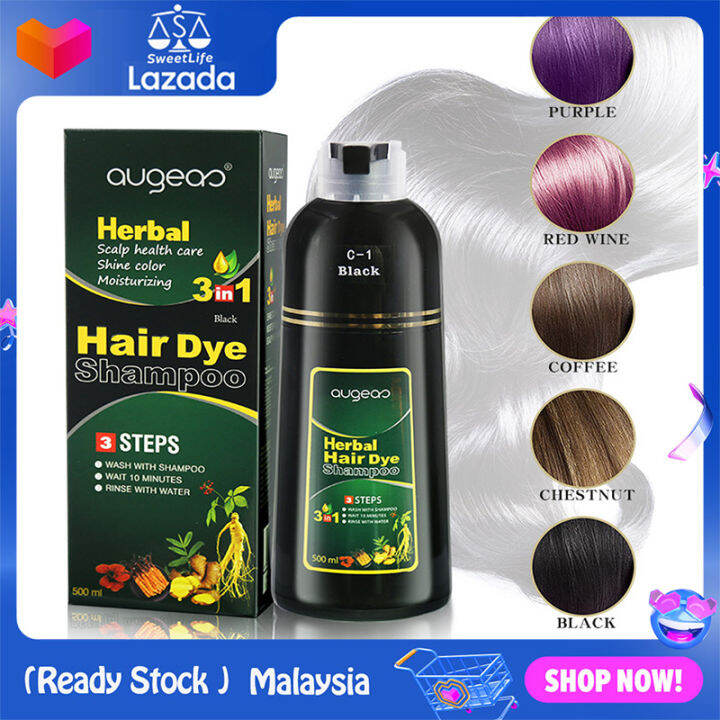 Hair dye Black Shampoo 500ml Fast Dye Hair Shampoo Black Hair Color