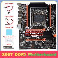 X99 Motherboard+SATA Cable+Switch Cable+Baffle+Thermal Grease+Thermal Pad LGA2011 V3 M.2 NVME NGFF Support DDR3 4X16G