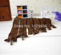 №✑₪ Free shipping 12pcs/lots Coffee Coil smooth bronze Zippers for DIY bag etc 12cm 15cm 20cm 25cm 30cm 40cm close end zipper