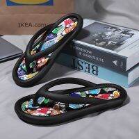 YYW035 Flip-flops ผู้ชายอินเทรนด์แฟชั่นฤดูร้อนด้านนอกสวมใส่รองเท้าแตะคู่ด้านล่างนุ่มลื่นรองเท้าแตะชายรองเท้าชายหาด V725