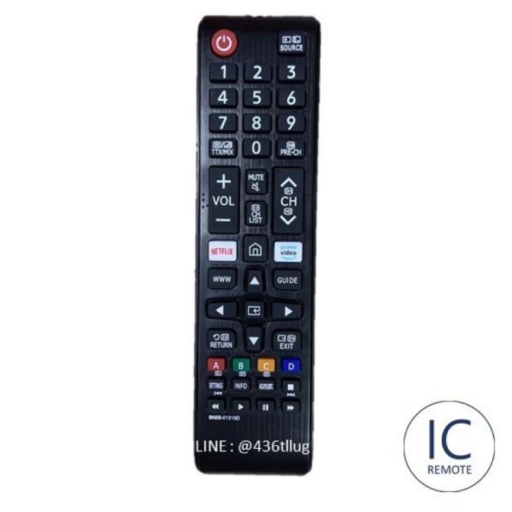 รีโมททีวีจอแบน-lcdled-ซัมซุง-samsung-รุ่น-bn59-01315d-netflix-หน้าตรง