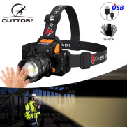 Outtobe Outdoor Headlamp Rechargeable LED Headlights Adjustable Light