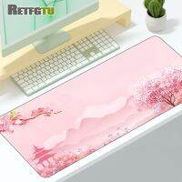 Kawaii แผ่นรองเมาส์สีชมพูน่ารักเครื่องเกมขนาดใหญ่ Mausepad Table Pad อุปกรณ์เกมคอมพิวเตอร์พรมอาร์ต 90x40 แผ่นรองเกมอะนิเมะ