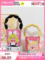 X Qianlingling Original Illustrator Cooperation Model Cute Hand-Painted Character Design Cotton Filled Shoulder Bucket Bag 【BYUE】