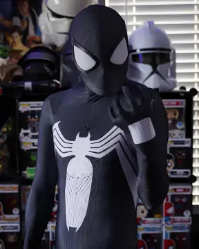 Black Spiderman Adult Zentai Suit Venom Cosplay Costume Halloween Men  Catsuit
