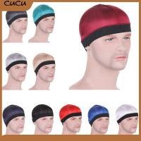 CUCU สีทึบทึบ หมวก durag ผู้ชาย ระบายอากาศได้ระบายอากาศ อีลาสติก หมวกลายคลื่น ของใหม่ โพลีเอสเตอร์ หมวก durag หลากสี สำหรับผู้ชาย