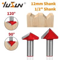 YUSUN 3D V Type Slotting Cutter Bit Router Bit CNC เครื่องตัดคาร์ไบด์งานไม้เครื่องตัดมิลลิ่งสําหรับงานไม้ Bit Face Mill