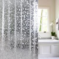 【CW】∏  Translucent Shower Curtain Mildew EVA Curtains Pattern With Hooks