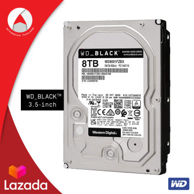 WD Black 8TB HDD สำหรับเกมส์ เกมเมอร์ Harddisk (WD8001FZBX) Gaming Hard Drive ฮาร์ดดิสก์ 3.5 นิ้ว เย็นจัดและเงียบ HDD BLACK 8TB 7200RPM SATA3(6Gb/s) 256MB ประกัน Synnex 5 ปี internal ฮาร์ดดิส harddrive ฮาร์ดไดรฟ์ wd internal game mac pc internal harddisk