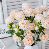 【CC】 Factory Wholesale European 3 Artificial Flowers Wedding Fake Vase for Decoration Accessories