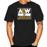 เสื้อยืดสีดำเสื้อยืดนาวีผู้ชาย Aew Is Jericho