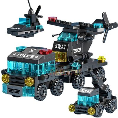 6in1 NEW Special Police Tow Trucks Airplanes Car Mini Loader Classic Model Building Blocks Sets Bricks Toy City