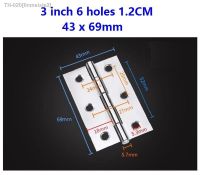 ❆۞ 10Pcs Stainless Steel 201 Flat Hinge Cabinet Doors 3 inch 6 holes 43x69mm Windows Hinge Wooden Box Mini Hinge