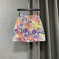 Super a Graffiti Personalized Printing Denim Skirt Summer 2022 New High Waist A- line Skirt Female Fashion